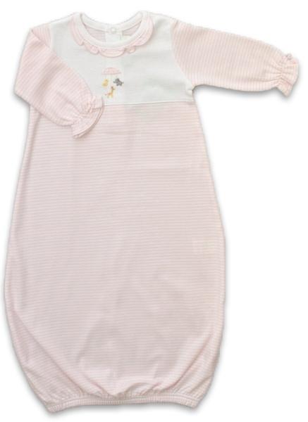 Girl Pink Stripe Animal Mobile Daygown