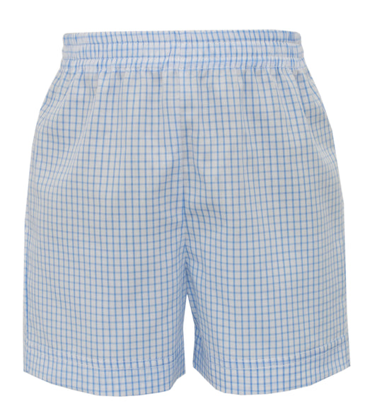 Boy's Blue Check Shorts
