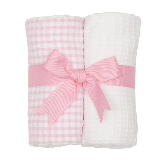 Check Burps, Set of 2 Pink