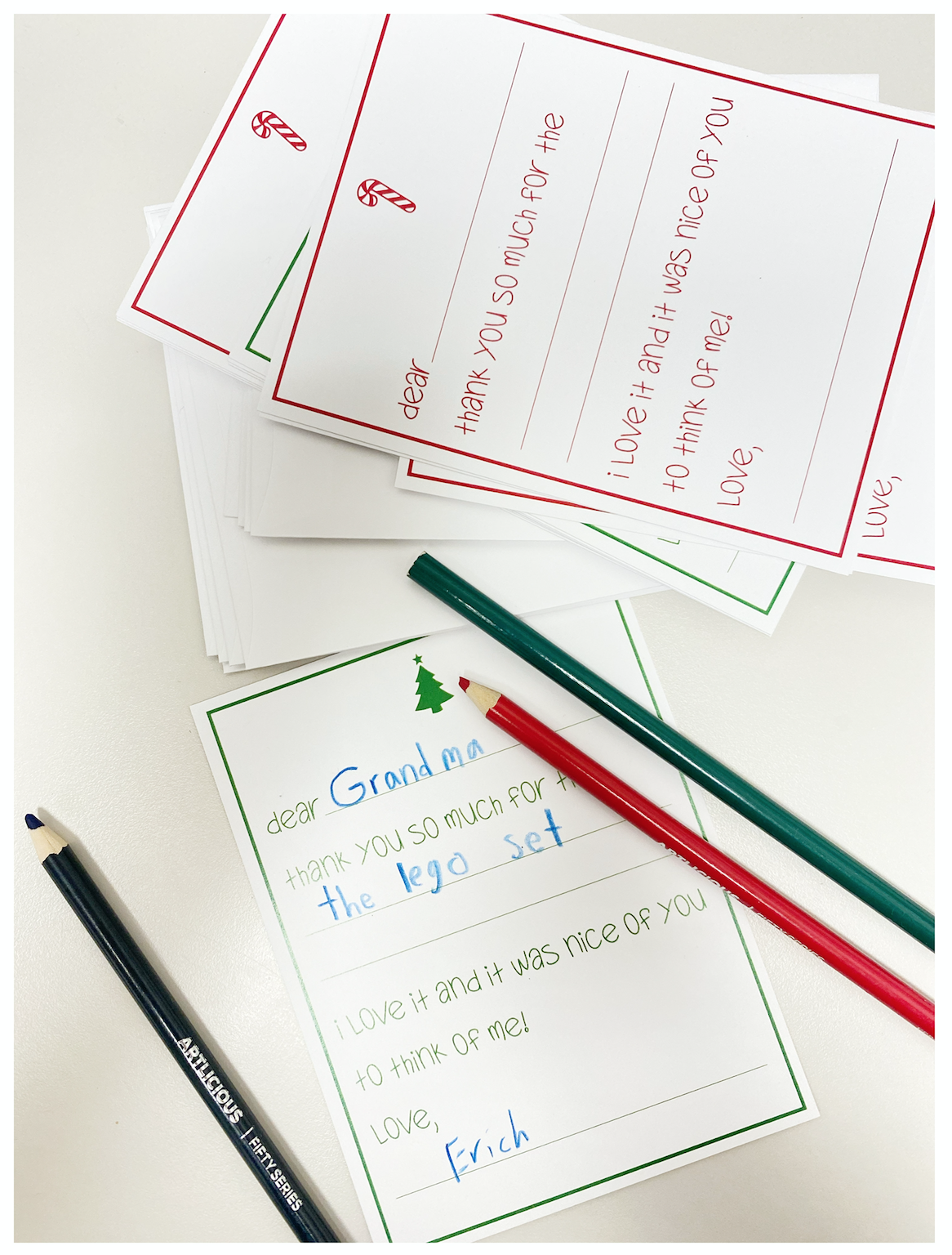 Christmas, Fill in the Blank, Thank You Note Set