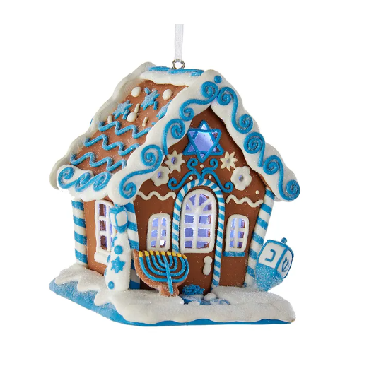 Ornament, Gingerbread LED Hanukkah House