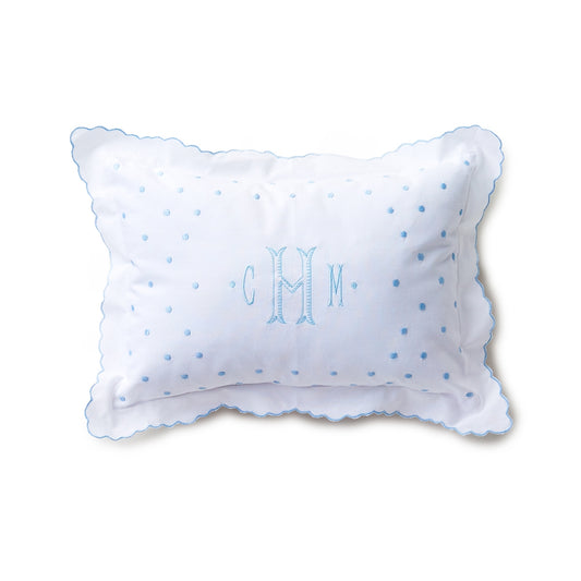 Embroidered Swiss Dot Boudoir Pillow