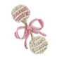 Baby Bib, Pink Heirloom Rattle Embroidery