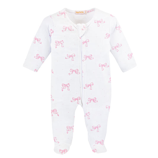 Pretty Bows Zipped Footie