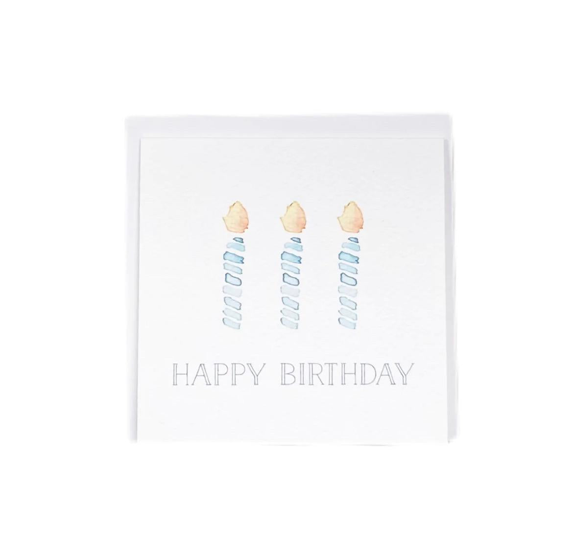 Enclosure Card, Blue Candles Happy Birthday