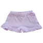 Girl Cotton Shorts, Light Pink Round Ruffle