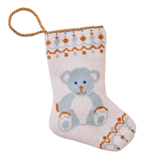 Bear-y Christmas in Blue Stocking