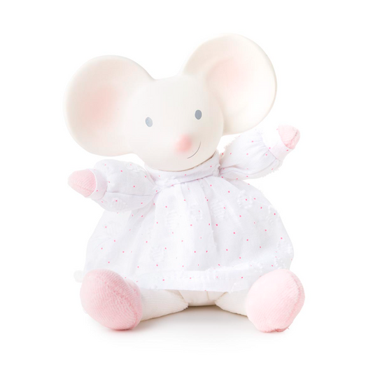 Meiya the Mouse Teether Doll, White Dress