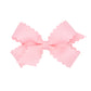 Mini Scallop Hair Bow, Light Pink
