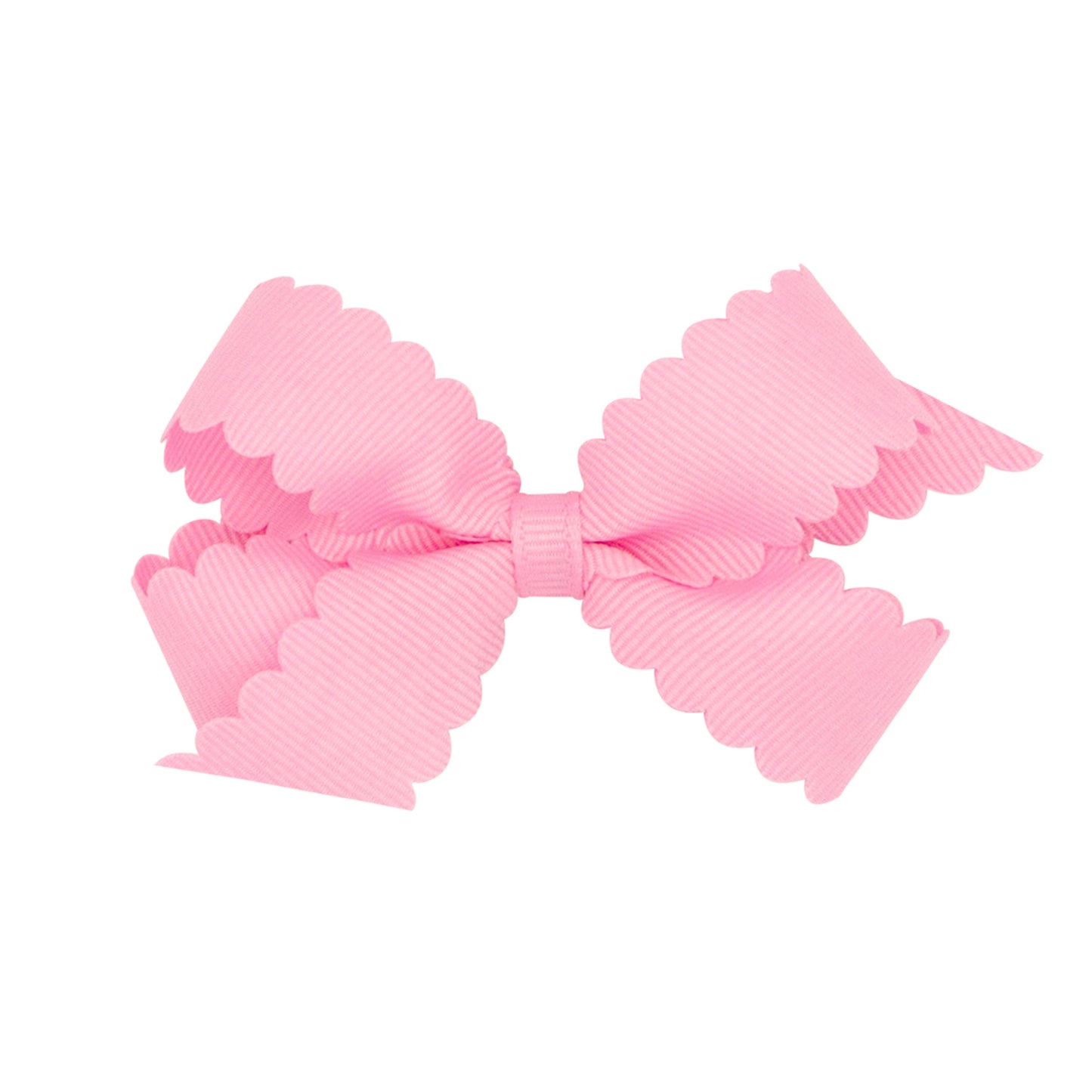 Mini Scallop Hair Bow, Pale Pink