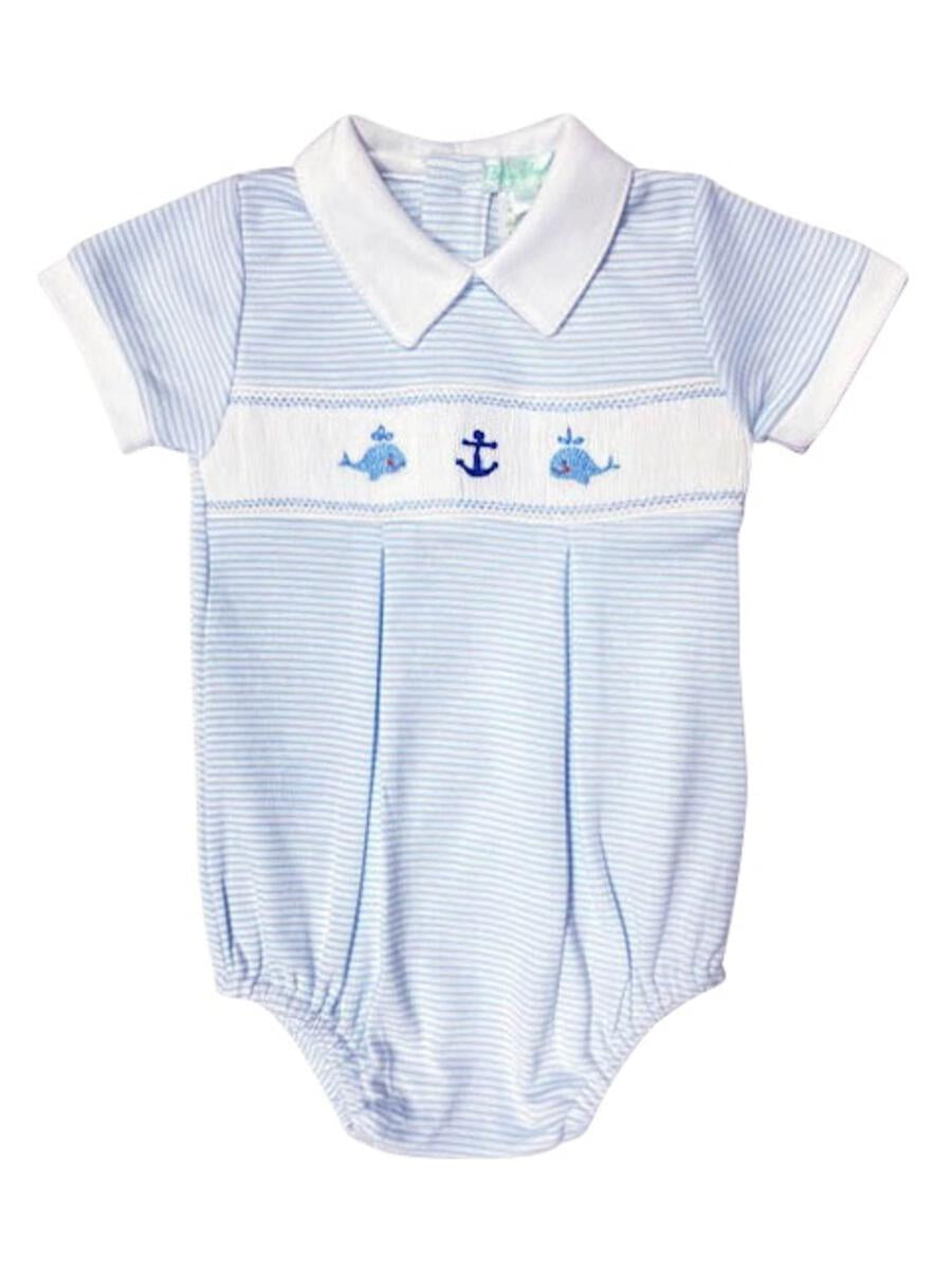 Anchor & Whales Smocked Boy's Bubble