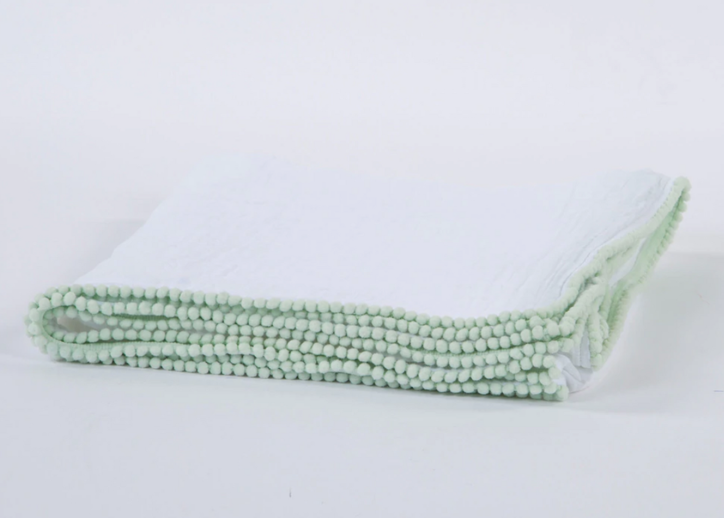 Muslin Swaddle, White with Sage