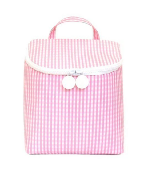 Take Away Insulated Bag, Gingham Pink