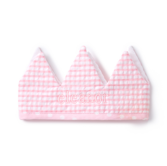 Birthday Pink Check Crown