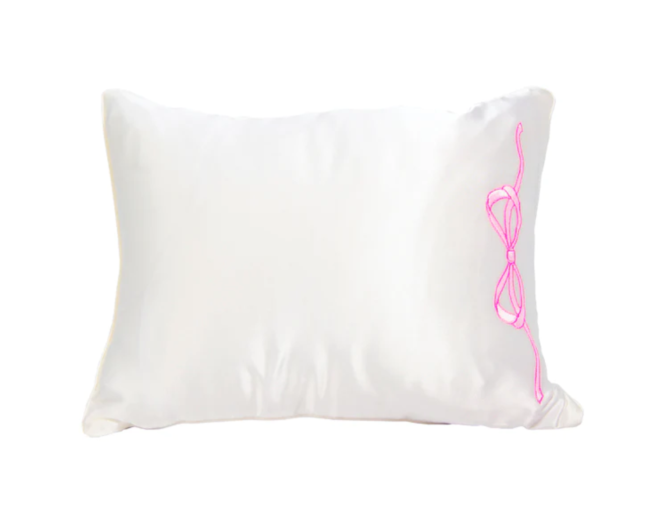 Satin Baby Pillow With Pink Bow