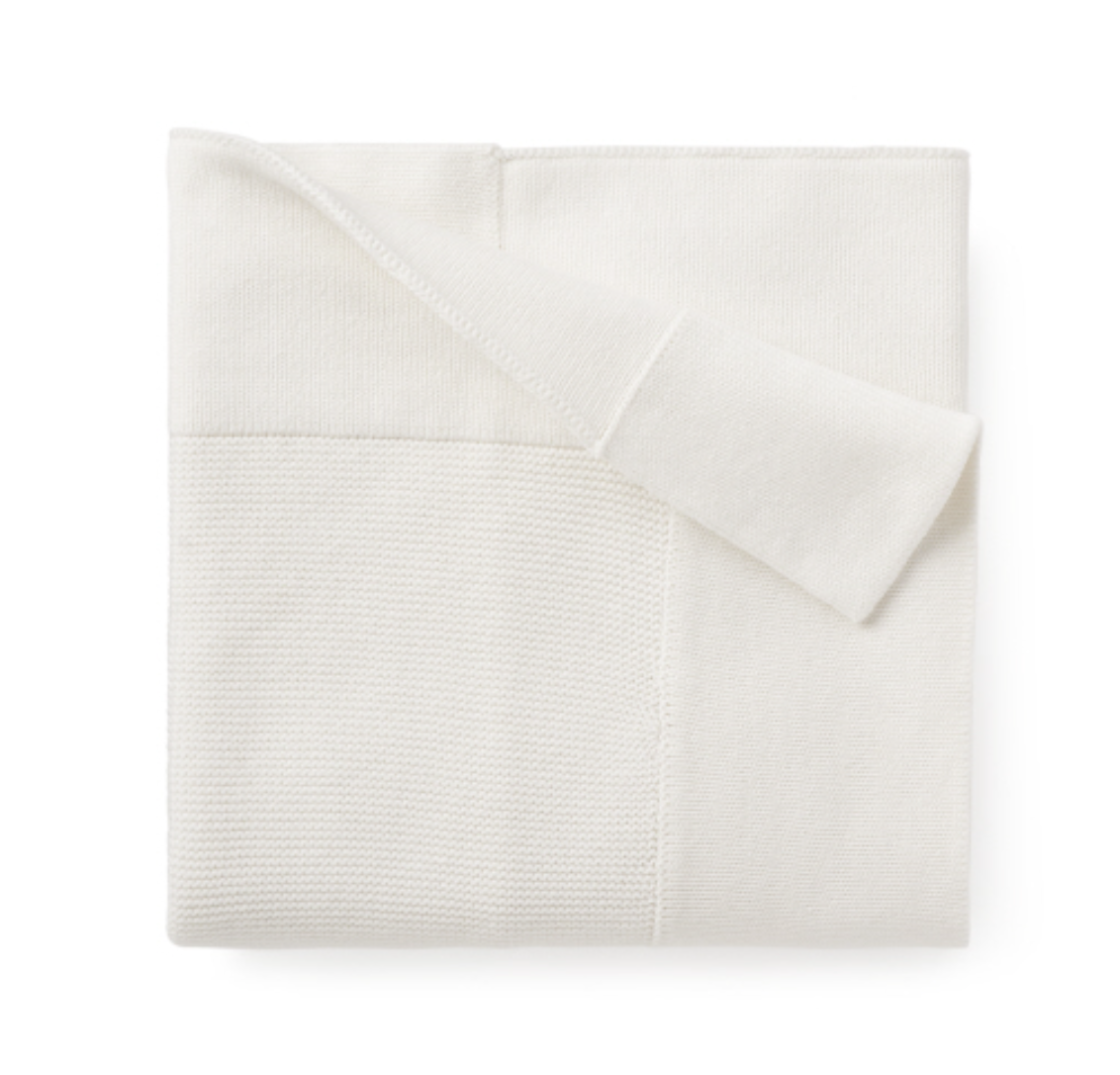 Fine Knit Baby Blanket, White