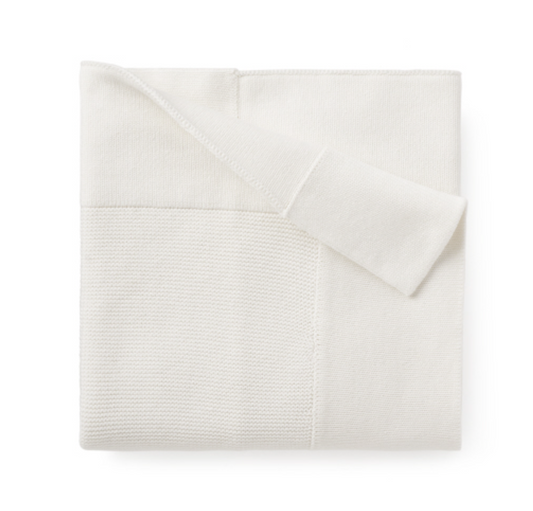 Fine Knit Baby Blanket, White