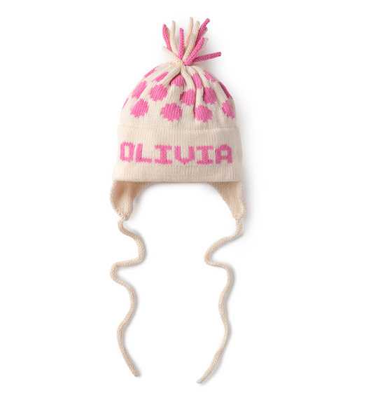 Ear Flap Hat with Name, Dot