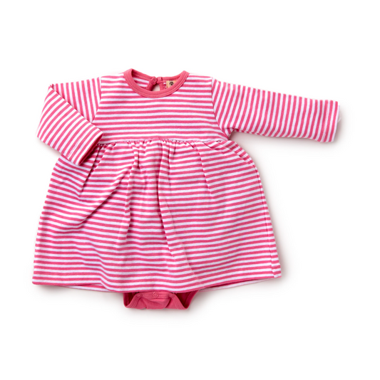 Striped Play Dress, Bright Pink