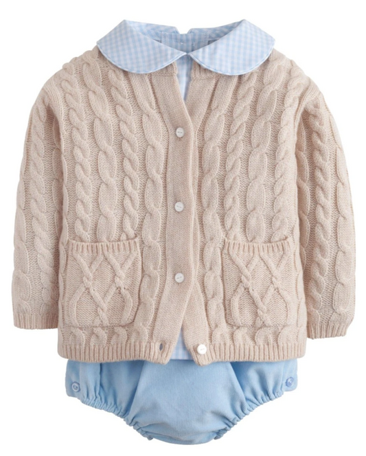 Classic Cashmere Blend Cardigan, Oatmeal