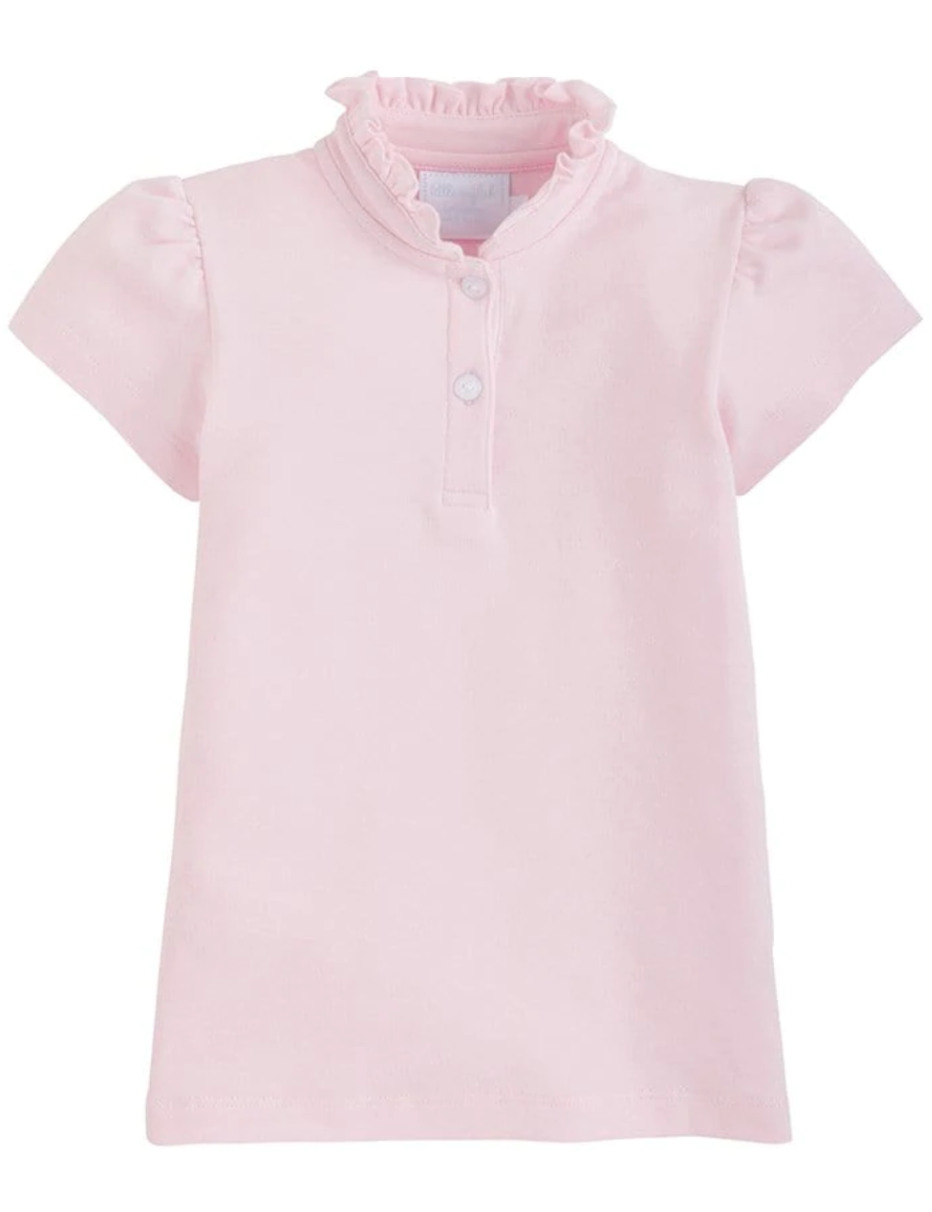 Girl's Short Sleeve Hastings Polo, Light Pink