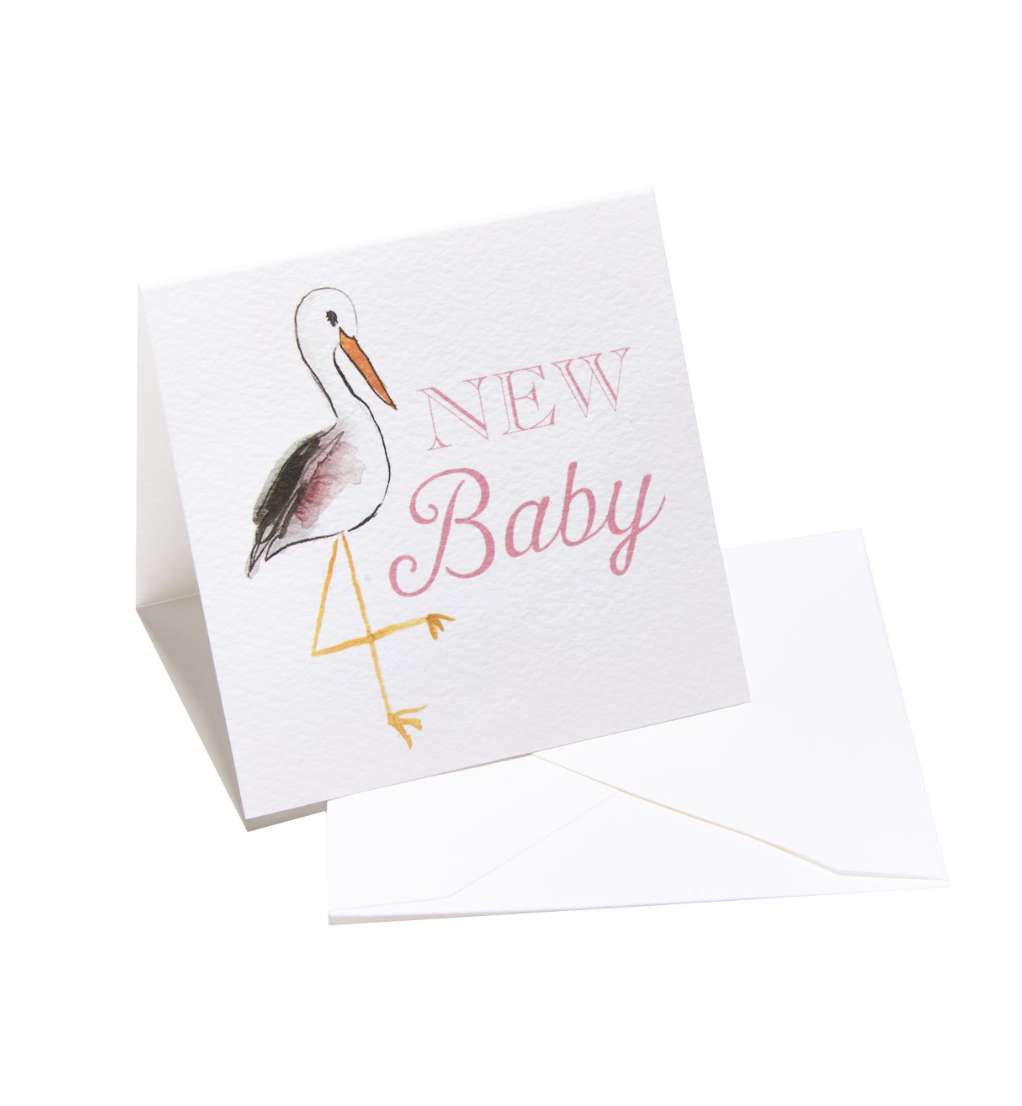 Enclosure Card, Pink Stork