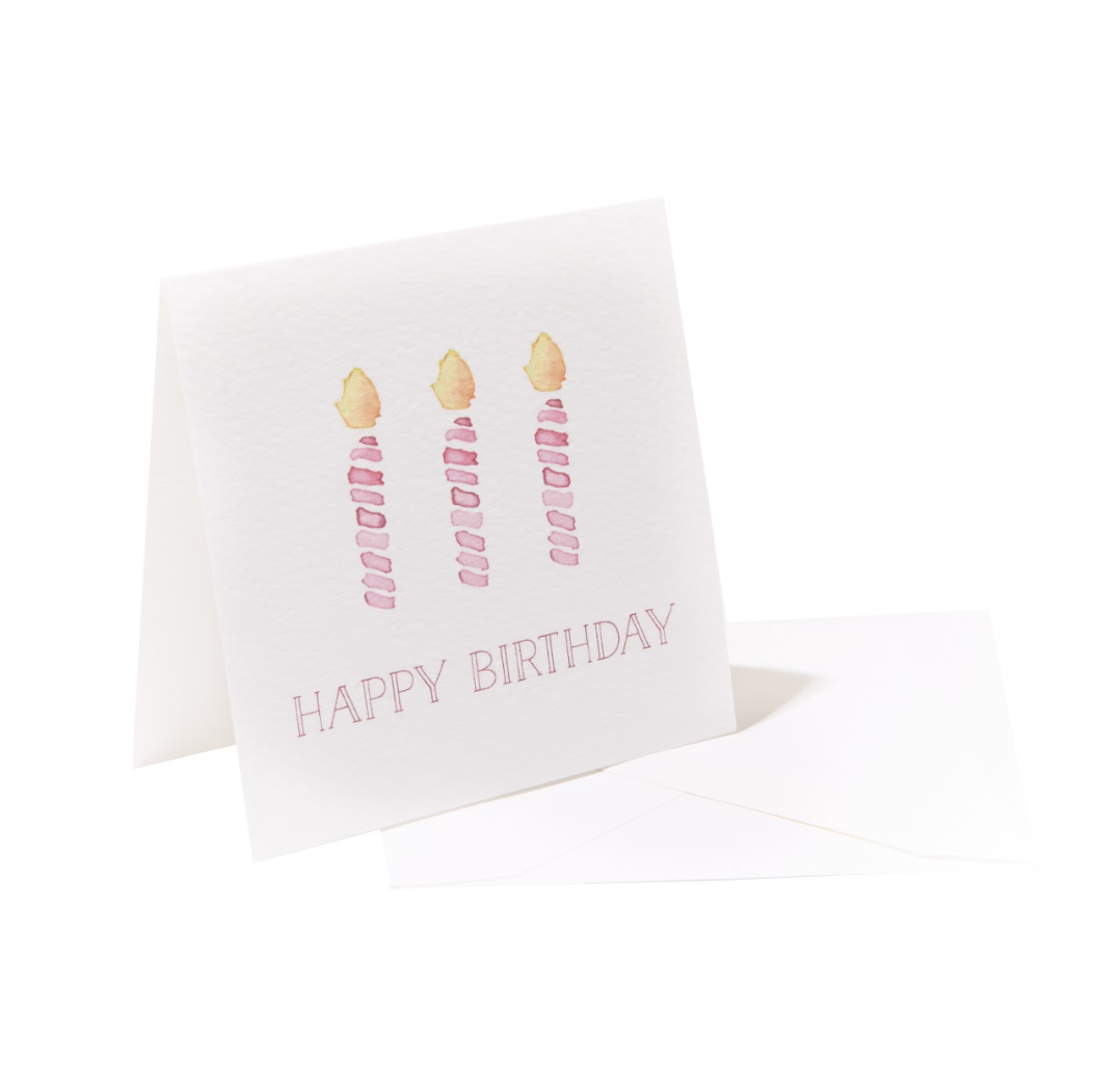 Enclosure Card, Pink Candles Happy Birthday