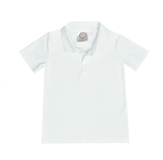 Boy's Short Sleeve Polo Shirt, White