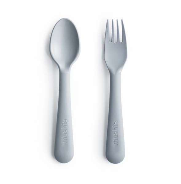 Mushie Fork/Spoon Set - Powder Blue