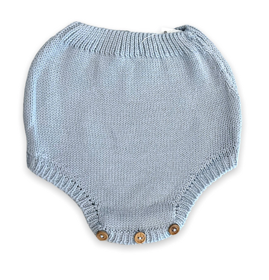 Light Blue Wood Button Diaper Cover