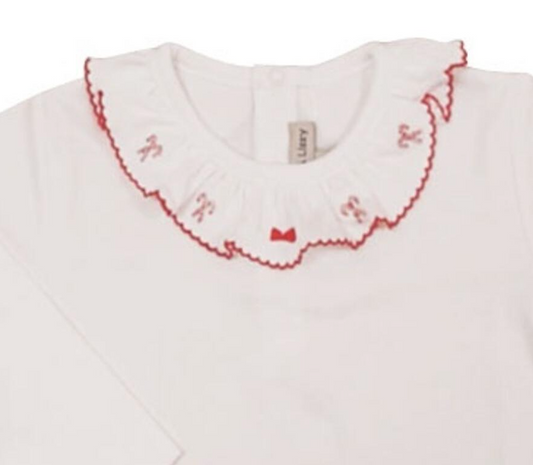Pima Top with Candy Cane Ruffle Collar