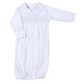 Taylor & Tyler Blue Smocked Collared Gown