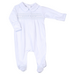Taylor & Tyler Blue Smocked Collared Footie