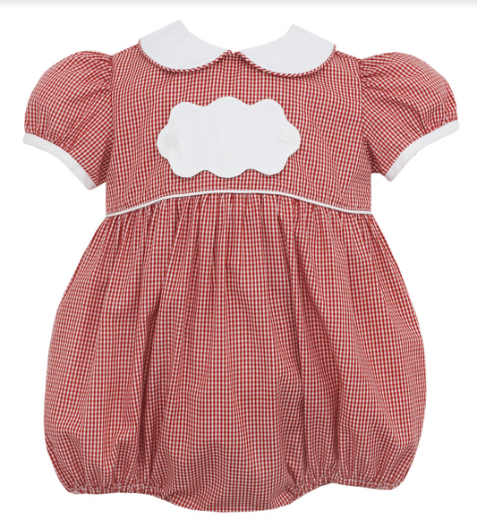 Red Gingham Girls Bubble with Tab
