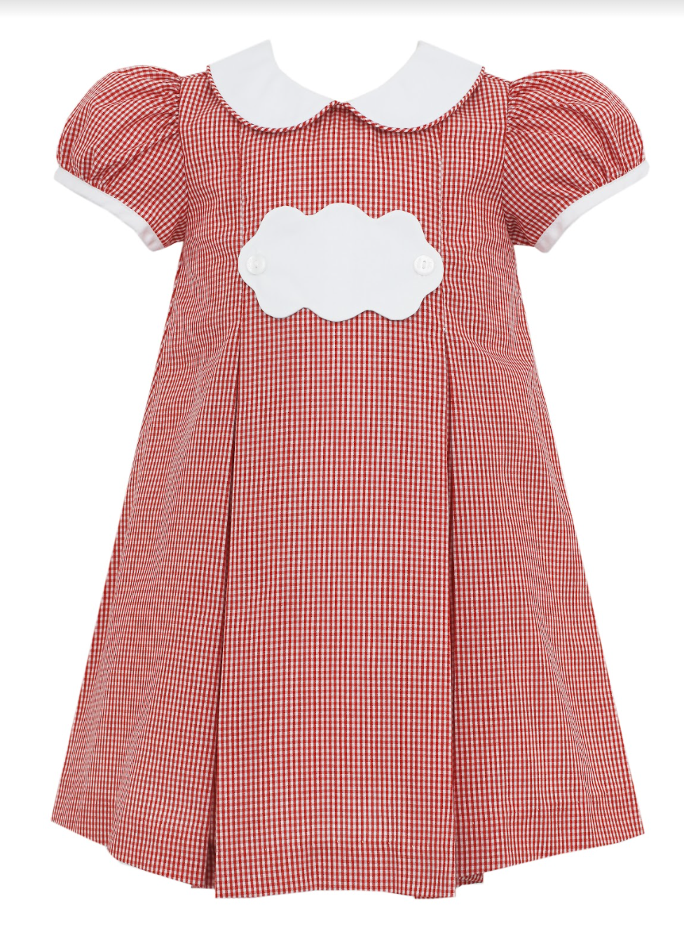 Red Gingham Dress with Tab
