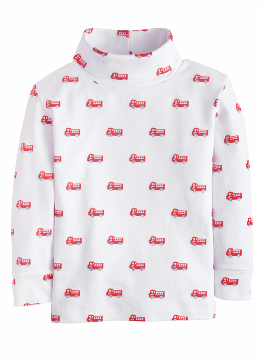 Fire Truck Printed Turtleneck