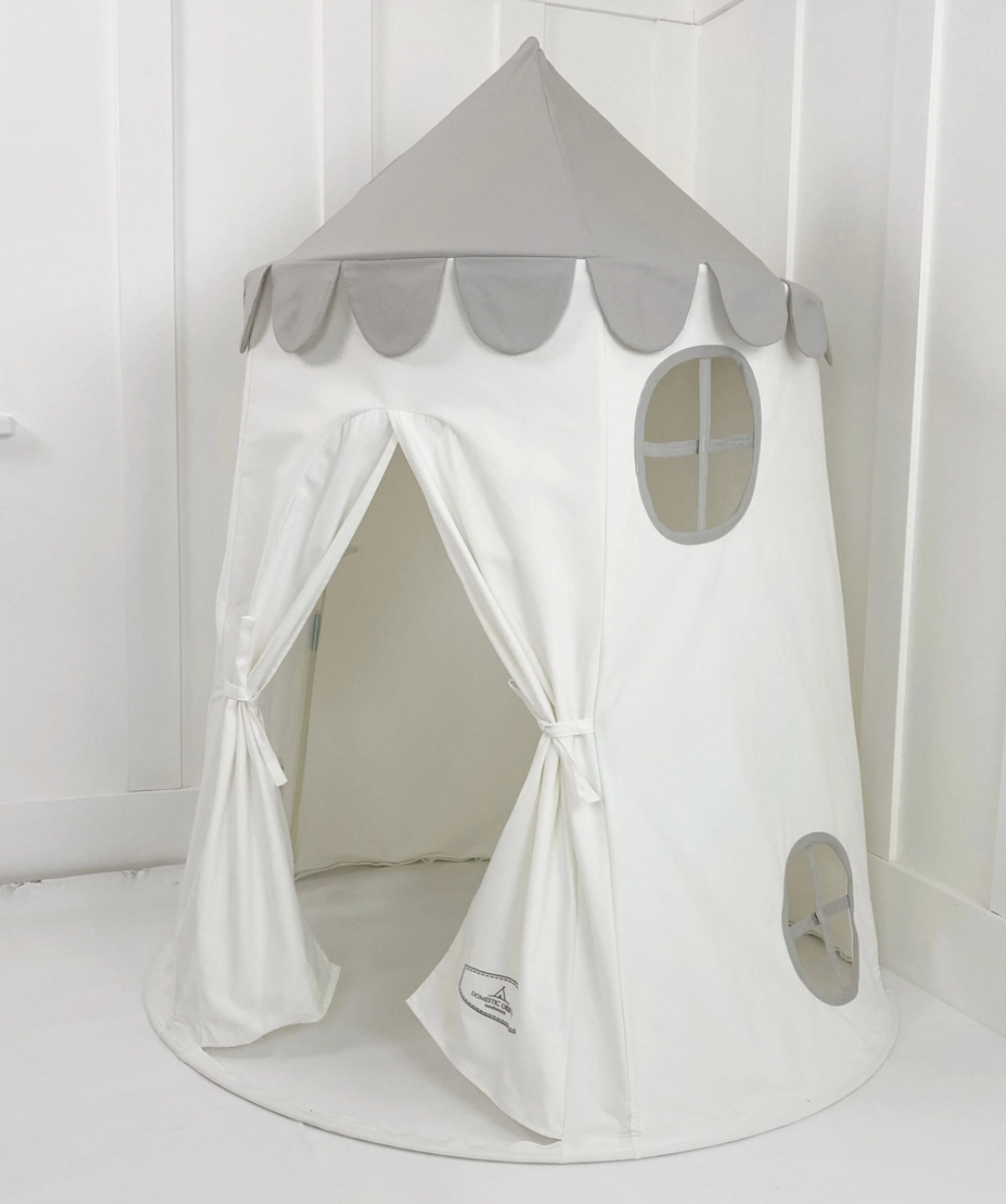 Tower Tent, White with Grey