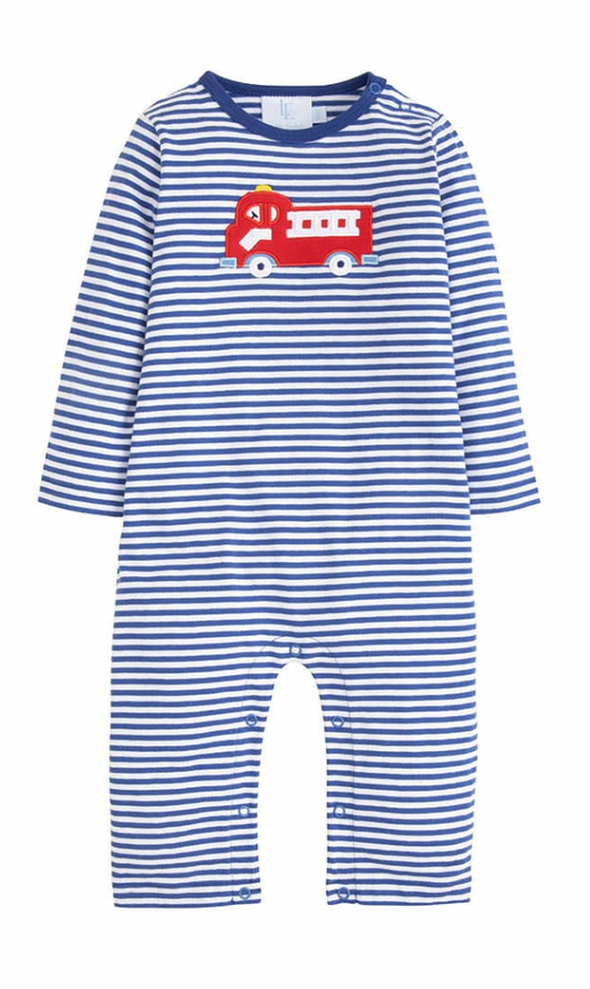 Applique Romper, Fire Truck