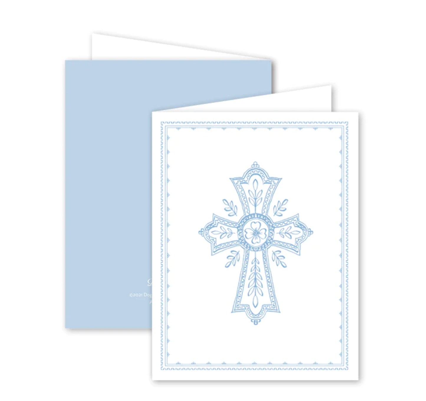 Card, Neoclassic Blue Cross