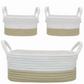 Set of 3 Cotton Rope Baskets, White/Natural