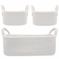 Set of 3 Cotton Rope Baskets, White