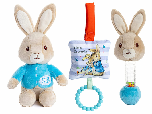 Beatrix Potter Peter Rabbit Gift Set with Stuffed Animal, Rattle, and Teether