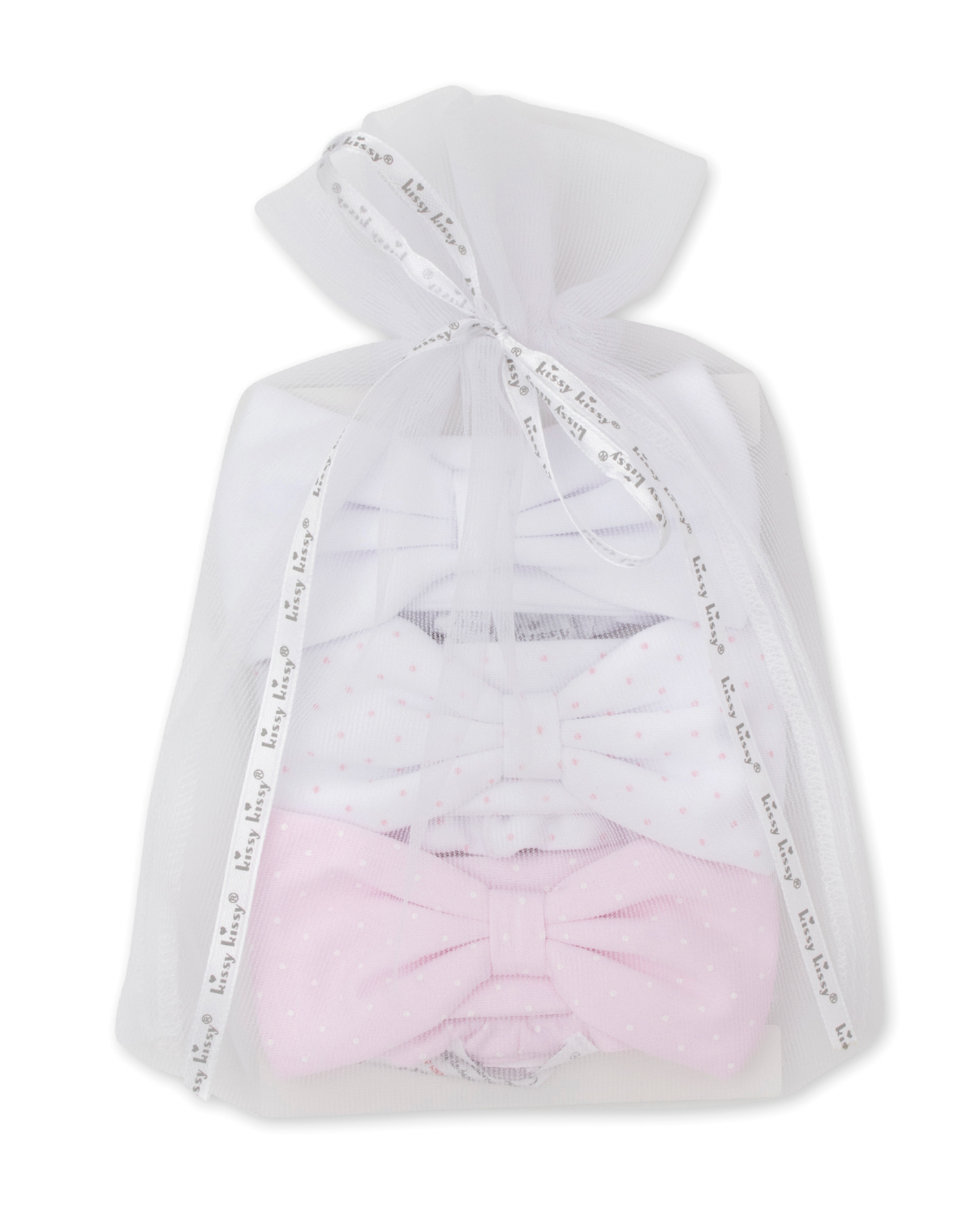 3 Piece Infant Headband Set, Pink Dot