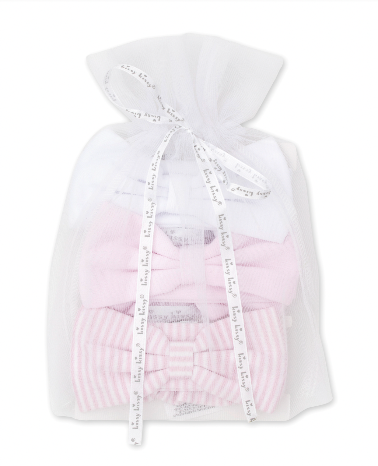 3 Piece Infant Headband Set, Pink Stripe