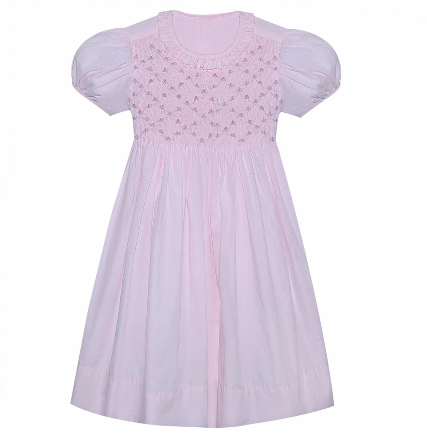 Pink Short Sleeve Smocked Channing Dress