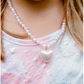 Pink Pearl Heart Necklace