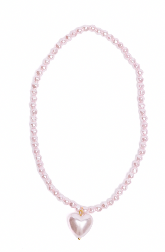 Pink Pearl Heart Necklace
