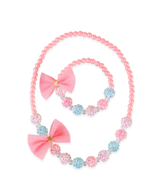 Somewhere Tropical Bracelet Set | Groovy's | Pink Beaded Bracelet Set
