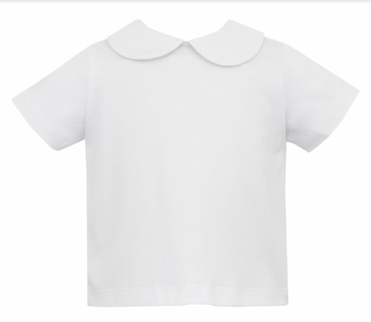 Boy's Short Sleeve Knit Collared Shirt, White