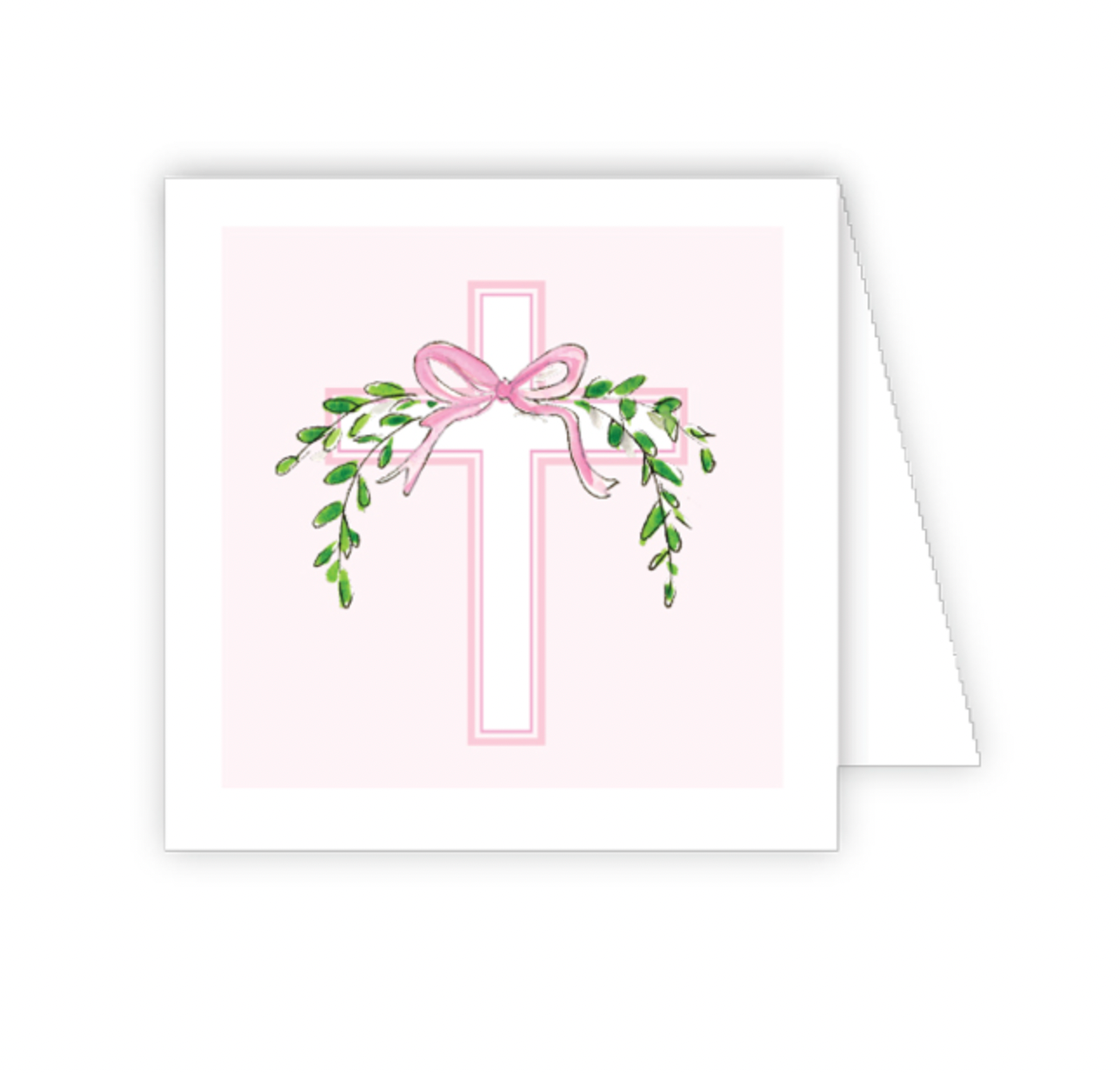 Enclosure Card, Pink Cross with Bow